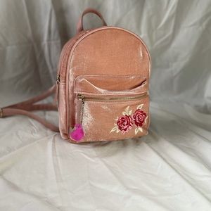 Velvet backpack purse